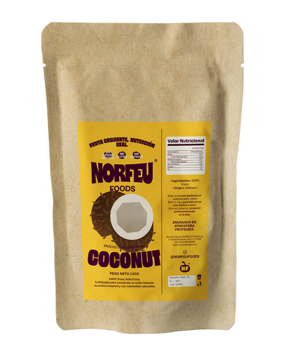 Snack familiar de coco liofilizado Norfeu Foods