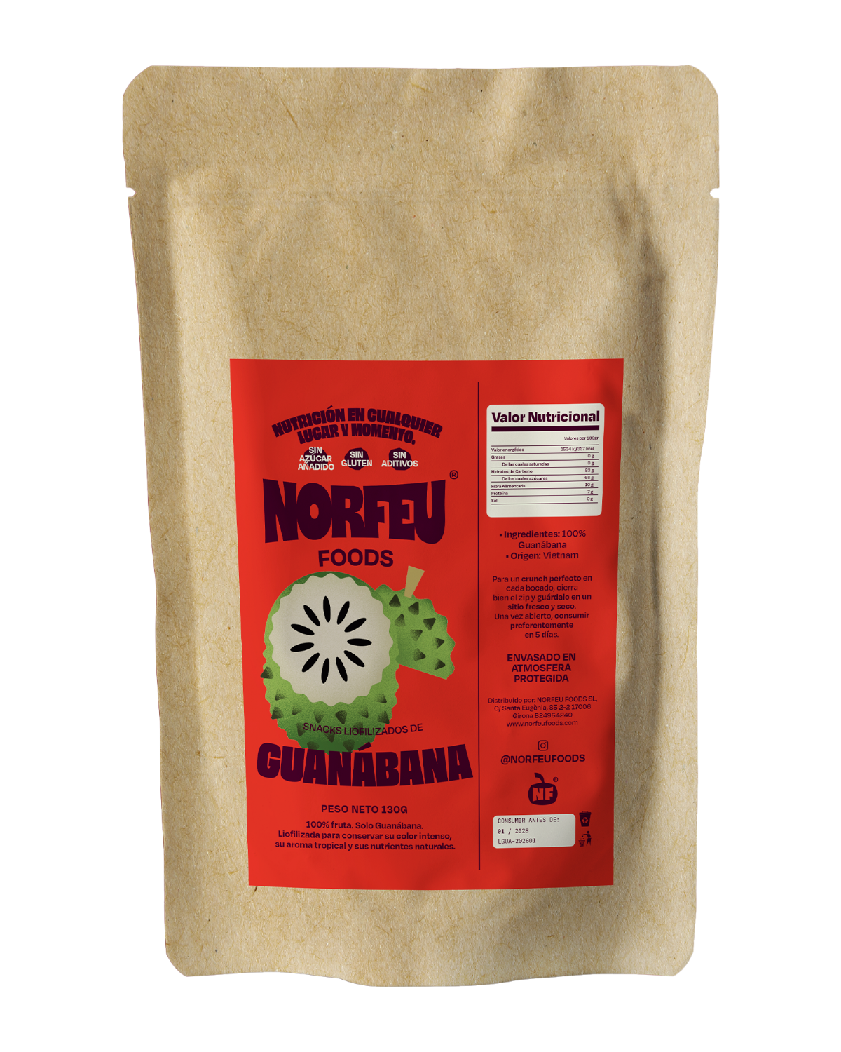 Snack familiar de guanábana liofilizada Norfeu Foods