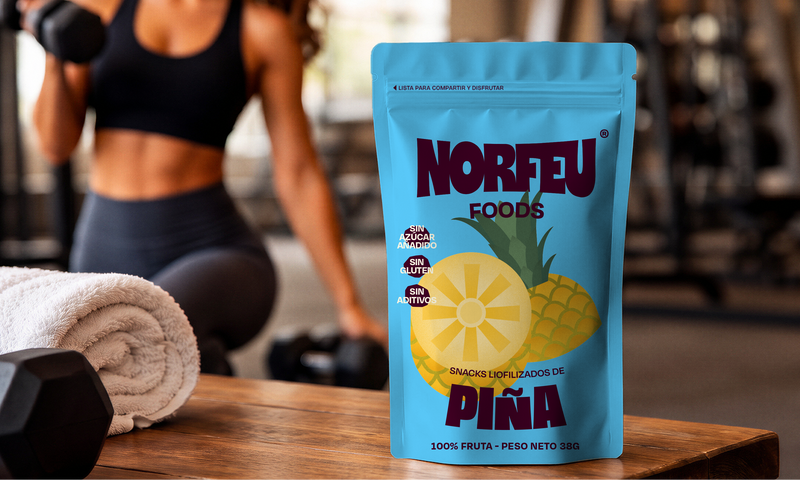 Snack de fruta liofilizada Norfeu Foods, energía natural para el entrenamiento