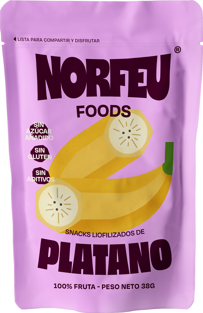 Doypack de plátano liofilizado Norfeu Foods