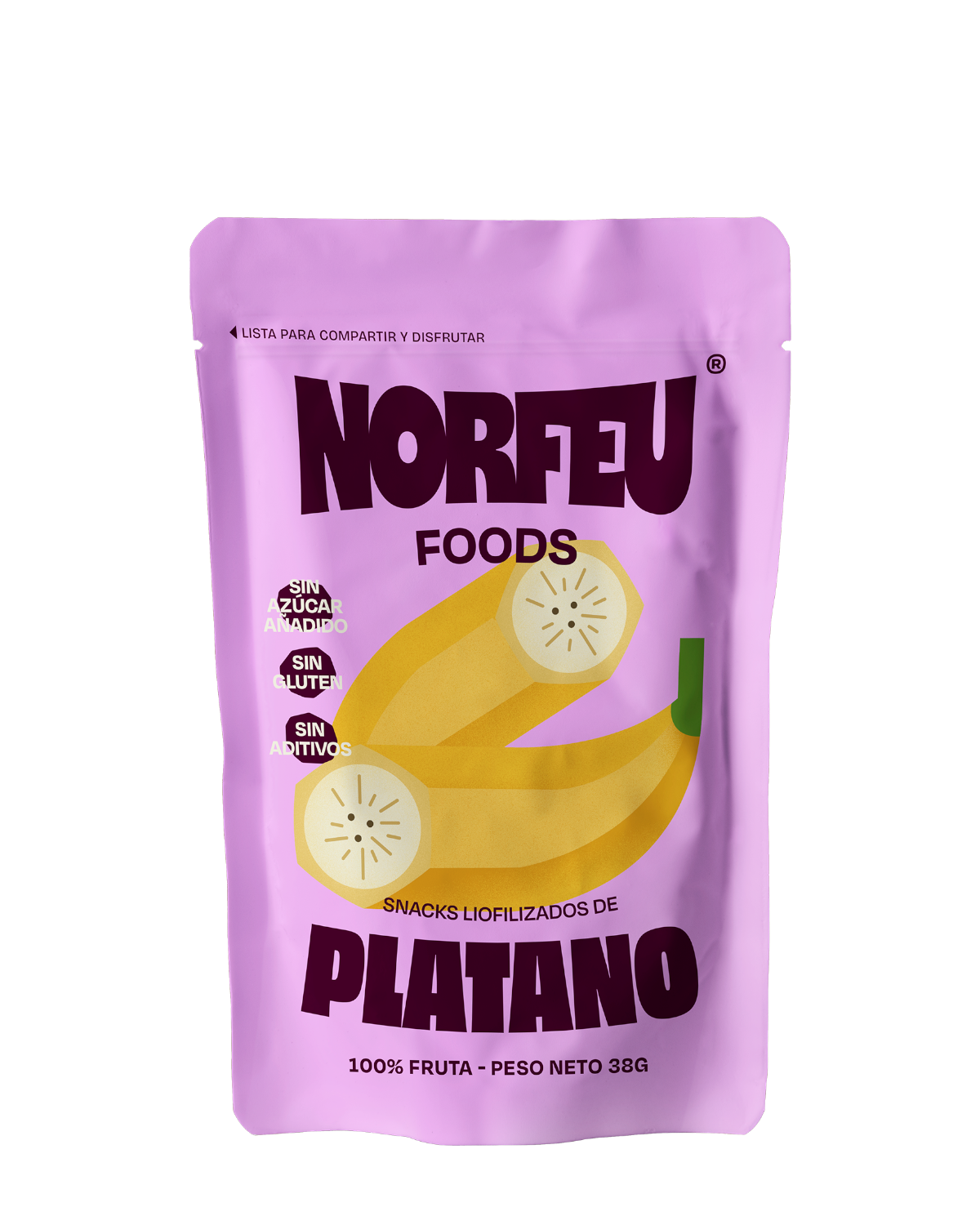Snack individual de plátano liofilizado Norfeu Foods