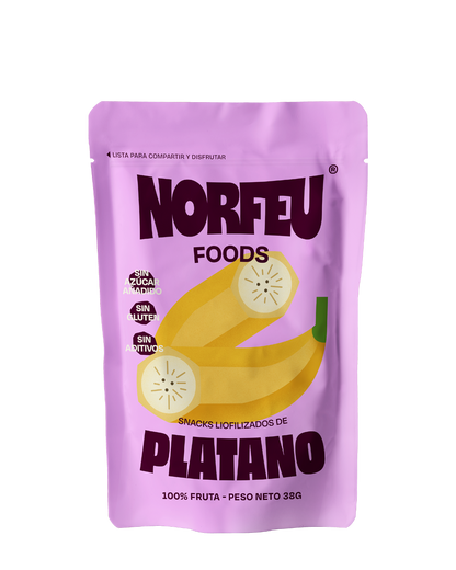 Snack individual de plátano liofilizado Norfeu Foods
