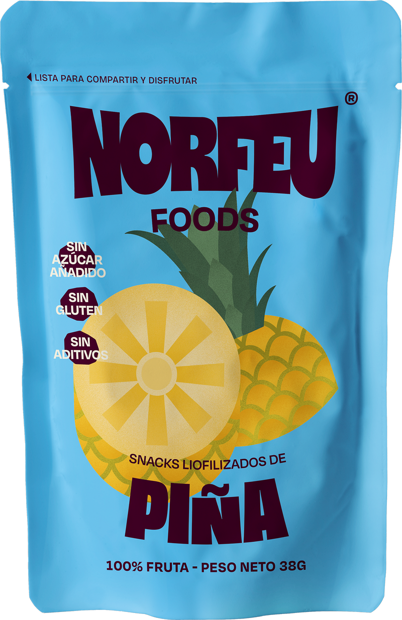 Snack individual de piña liofilizada Norfeu Foods